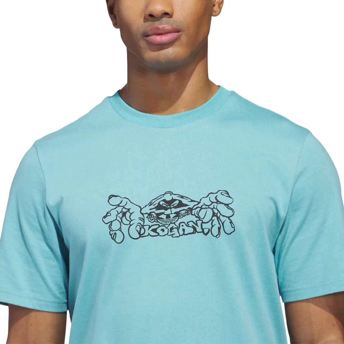 Adidas Kogan Logo T-Shirt - Preloved Blue/Black - Image 4