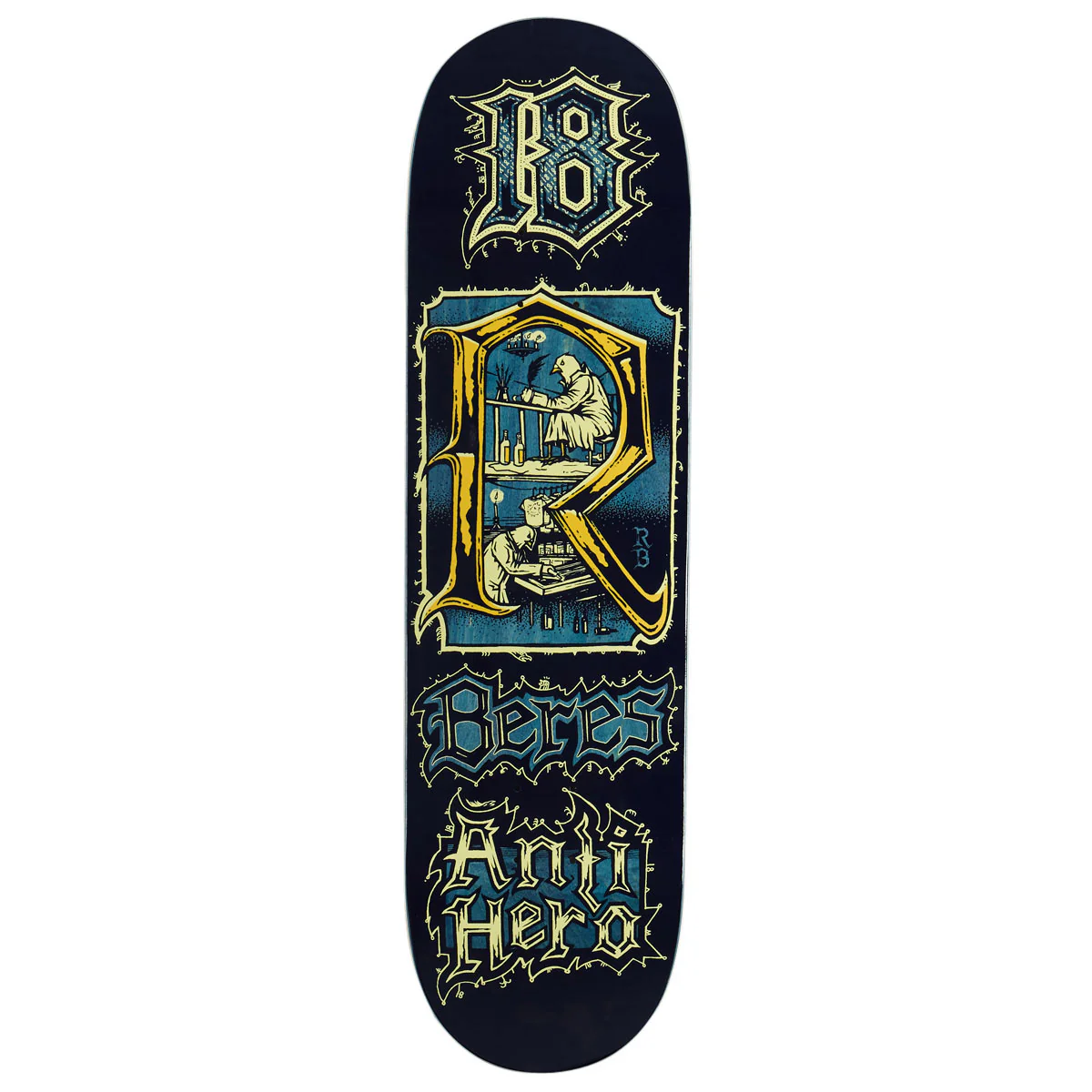 Anti-Hero Beres Medieval Skateboard Deck - Navy - 8.50"