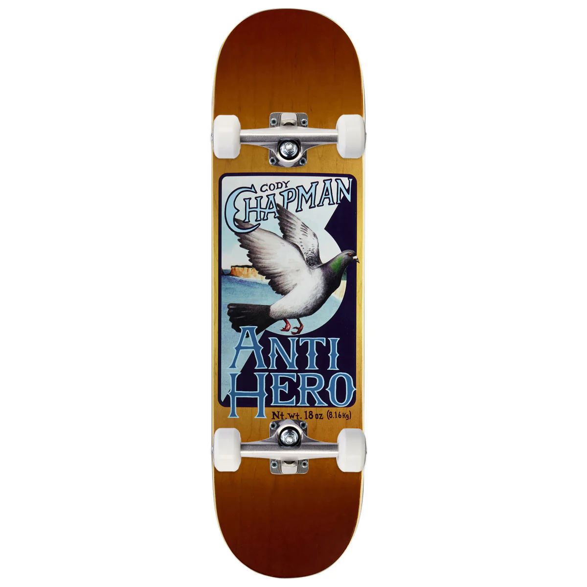 Anti-Hero Chapman Homers Skateboard Complete - Yellow - 8.32"