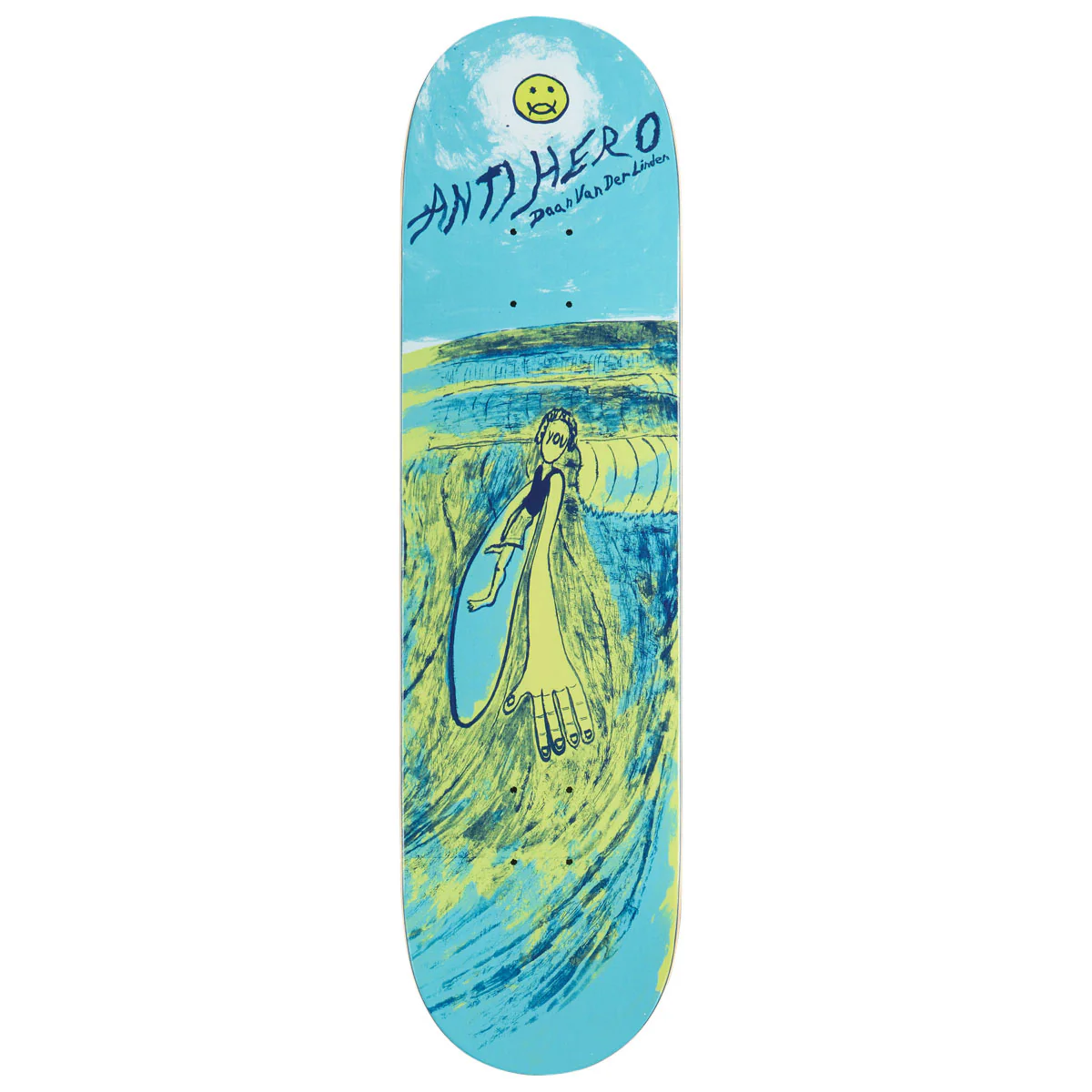 Anti-Hero Daan Expressions Skateboard Deck - Blue - 8.28"