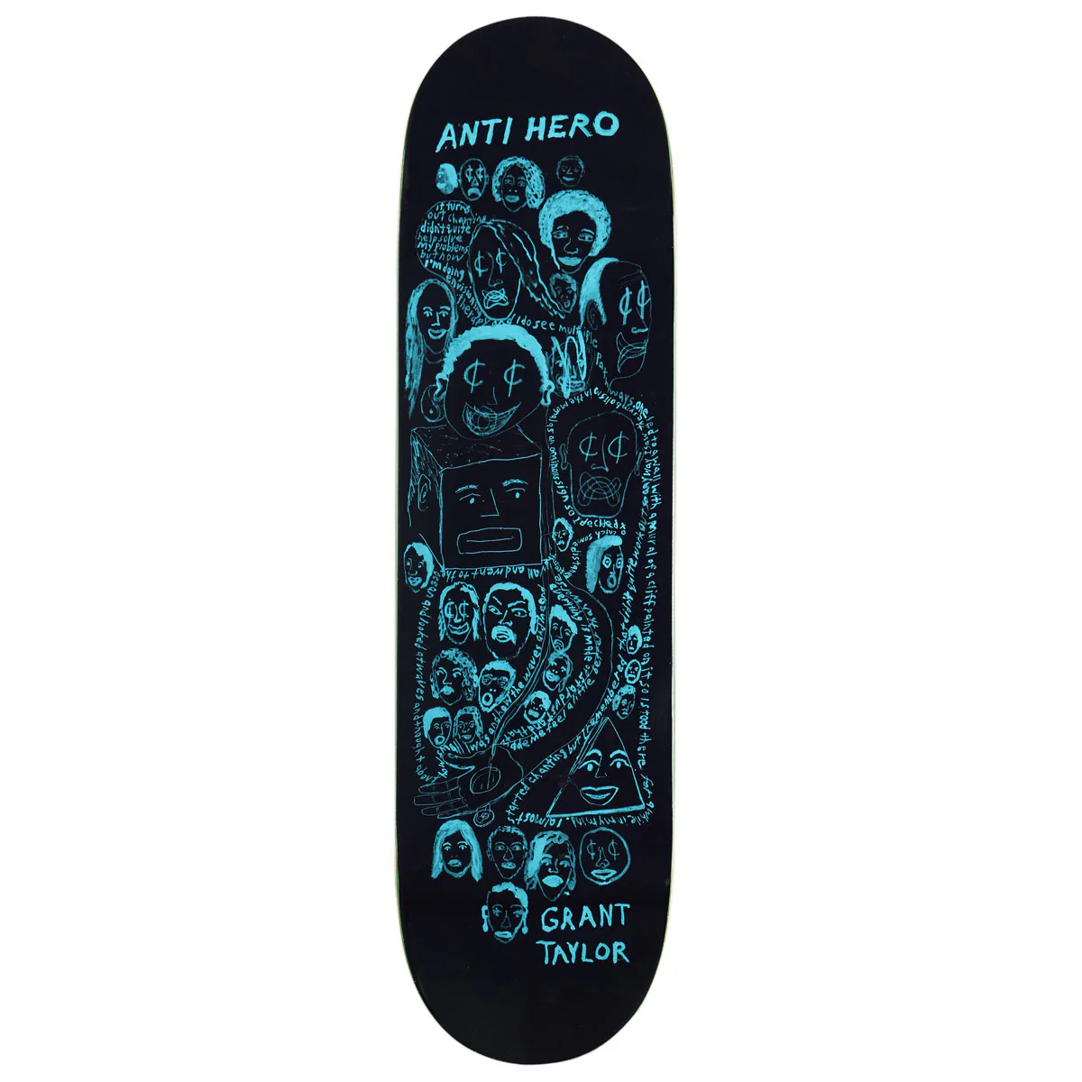 Anti-Hero DBX Grant Expressions Skateboard Deck - Black - 8.38"