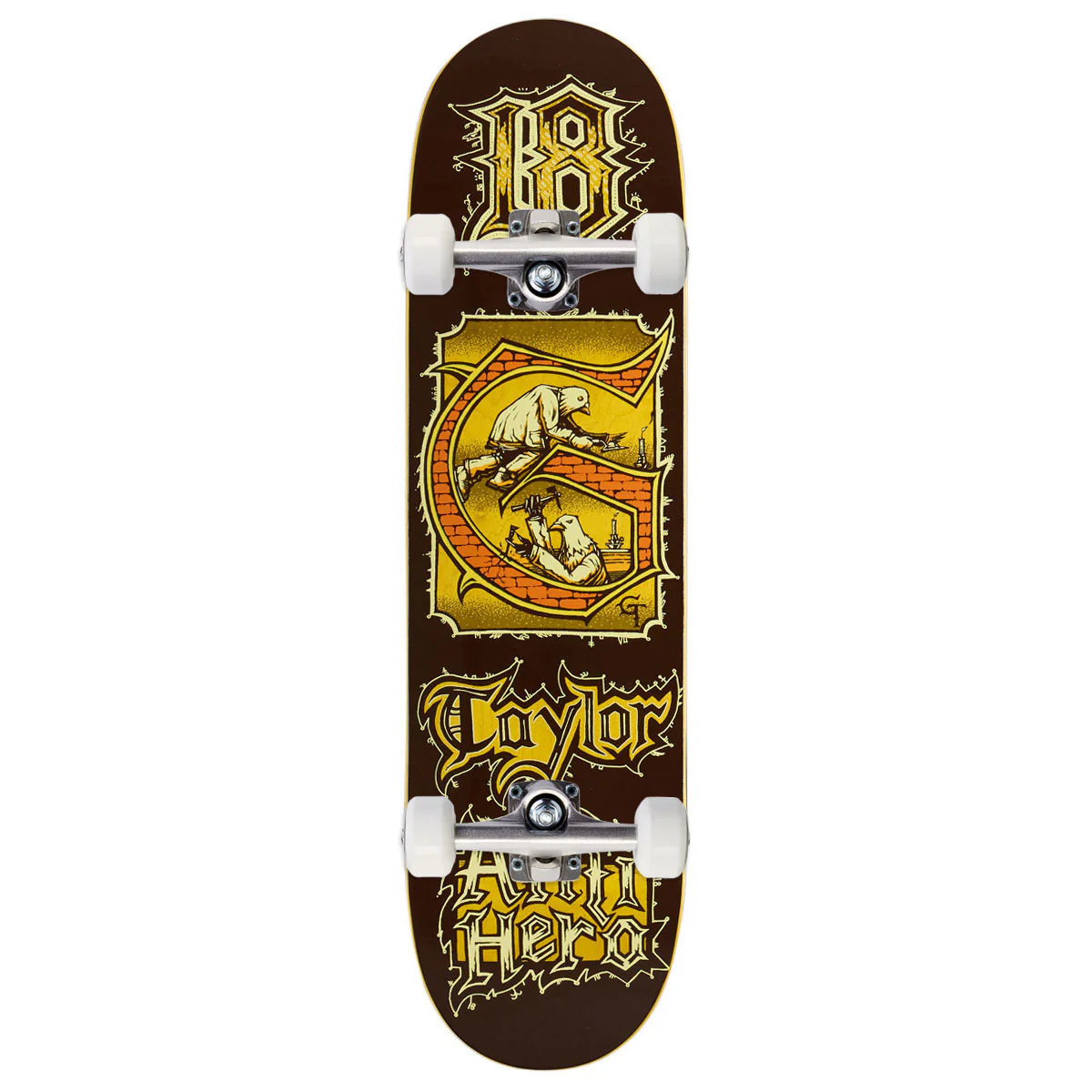 Anti-Hero Grant Medieval Skateboard Complete - Brown - 8.38"