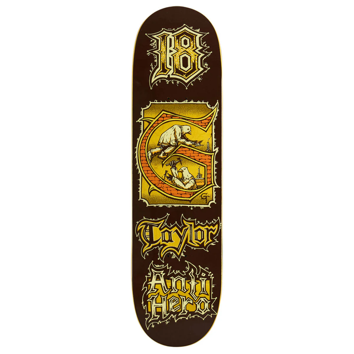 Anti-Hero Grant Medieval Skateboard Deck - Brown - 8.38"