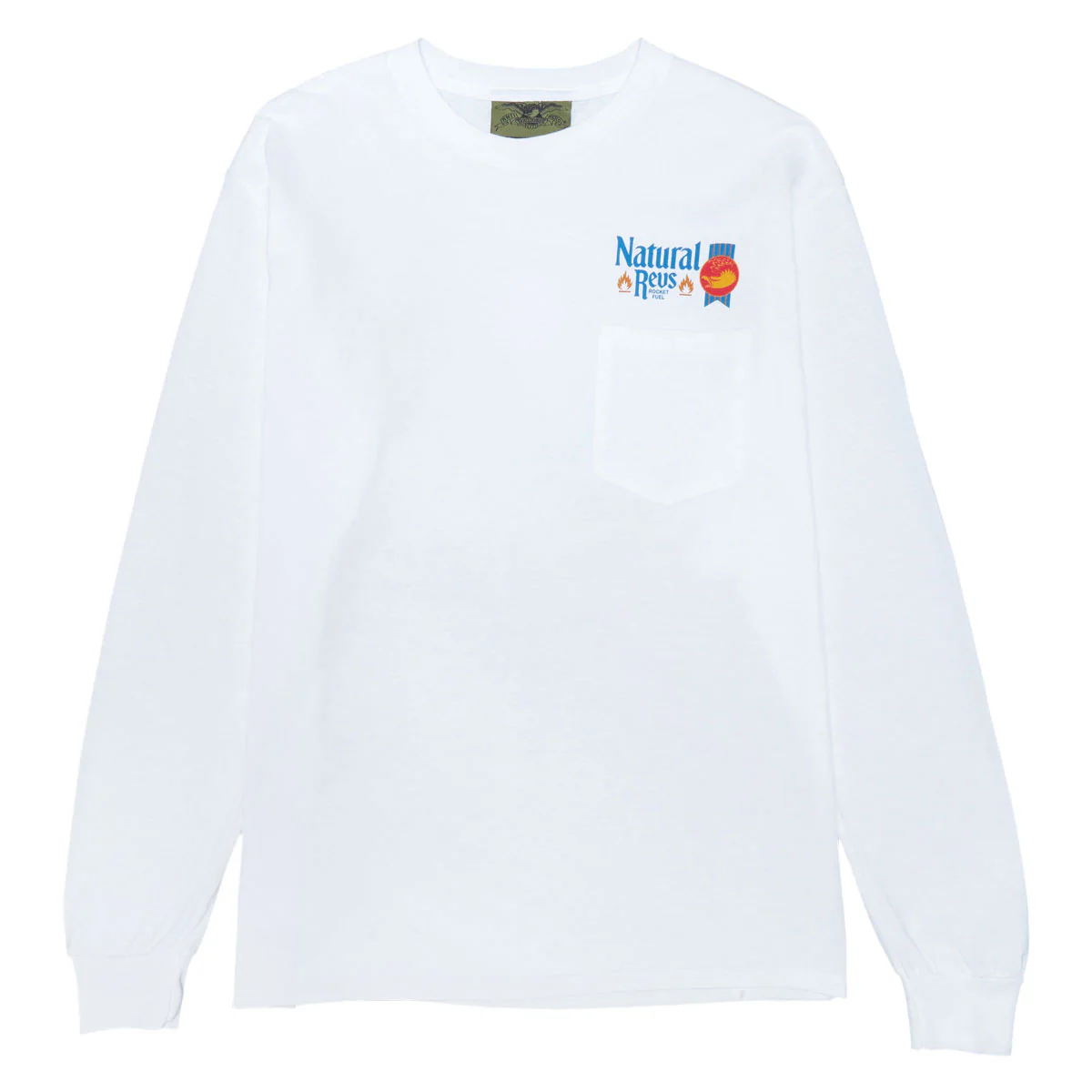 Anti-Hero Natty Revs Long Sleeve Pocket T-Shirt - White/Multi Color - Image 2