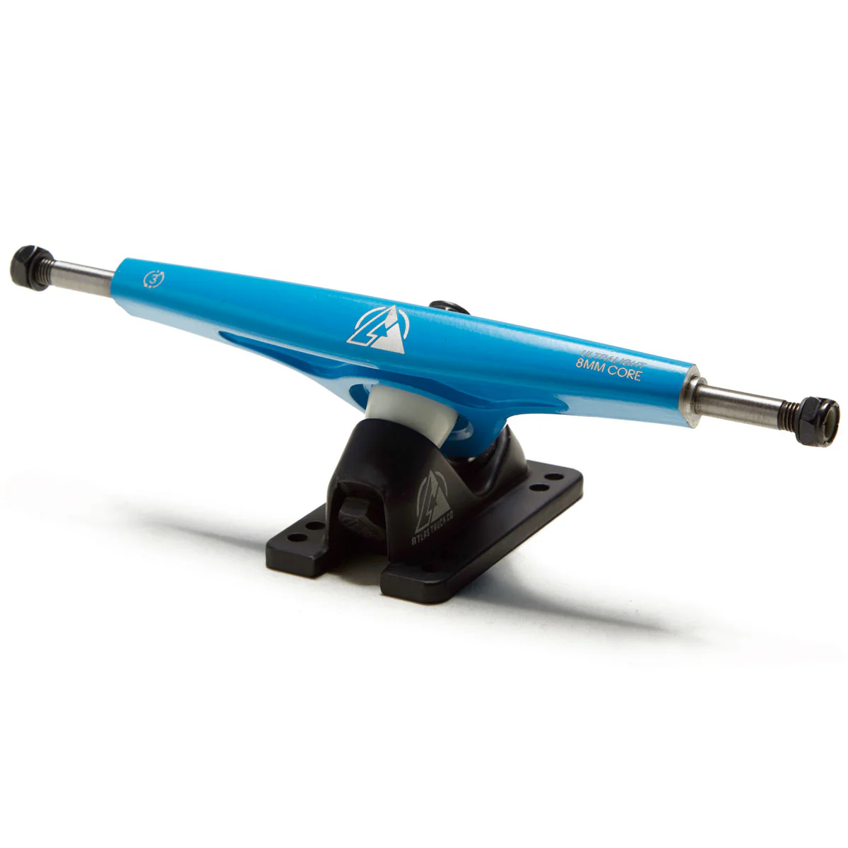 Atlas 180mm 8mm 48 Degree Ultralight Longboard Trucks - Black/Blue - Image 2