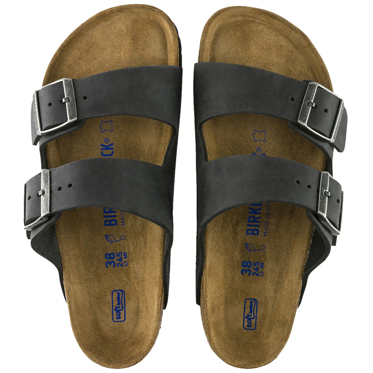 Birkenstock Arizona Soft Footbed Sandals - Black Oiled Leather - Image 3