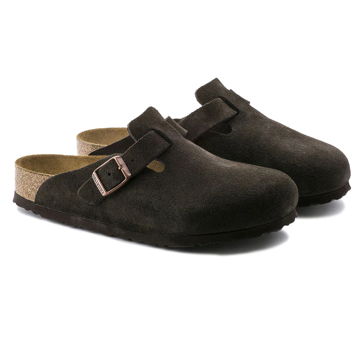 Birkenstock Boston Soft Footbed Sandals - Mocha Suede - Image 2