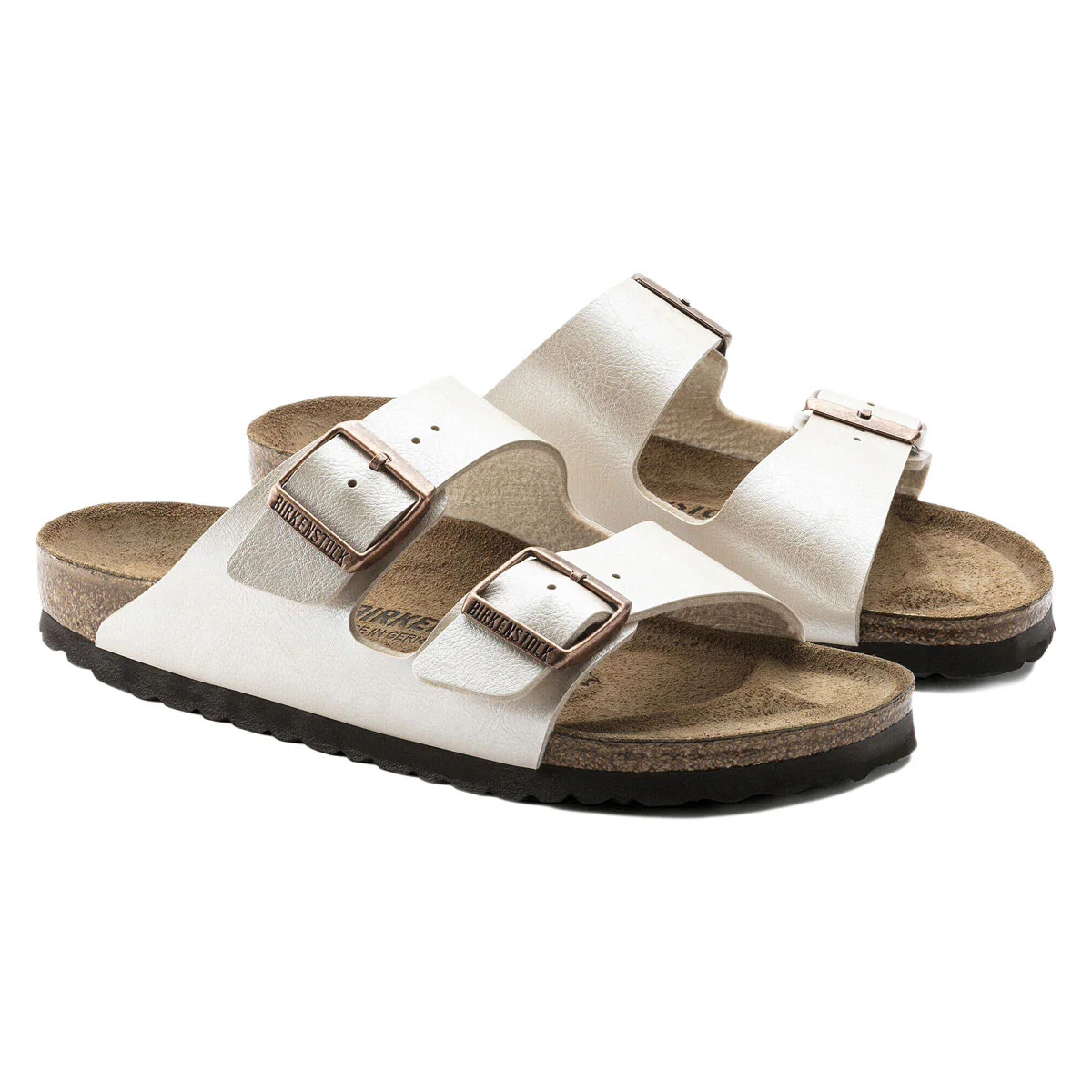 Birkenstock Womens Arizona Graceful Pearl Shoes - White Birko-Flor - Image 2