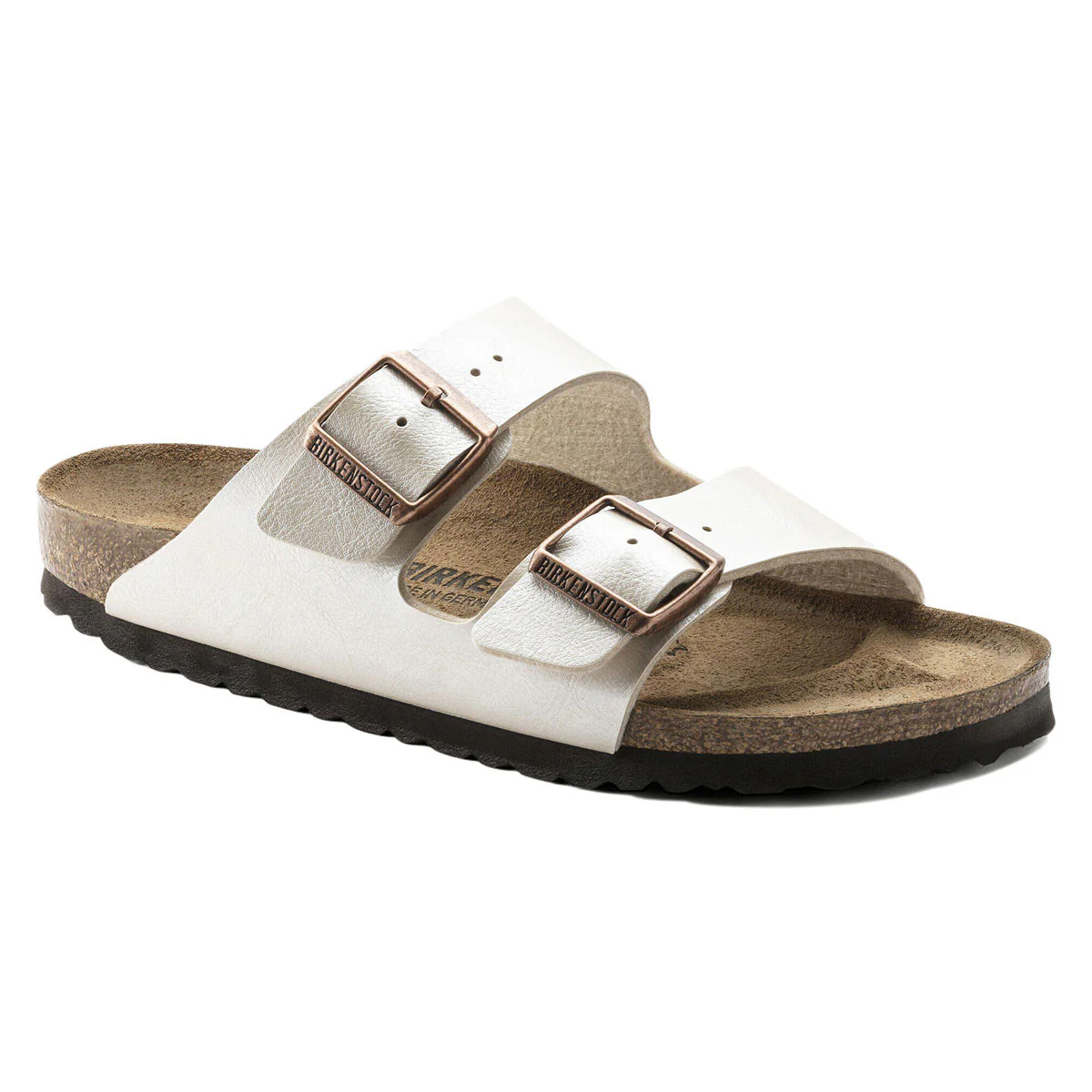 Birkenstock Womens Arizona Graceful Pearl Shoes - White Birko-Flor - Image 5