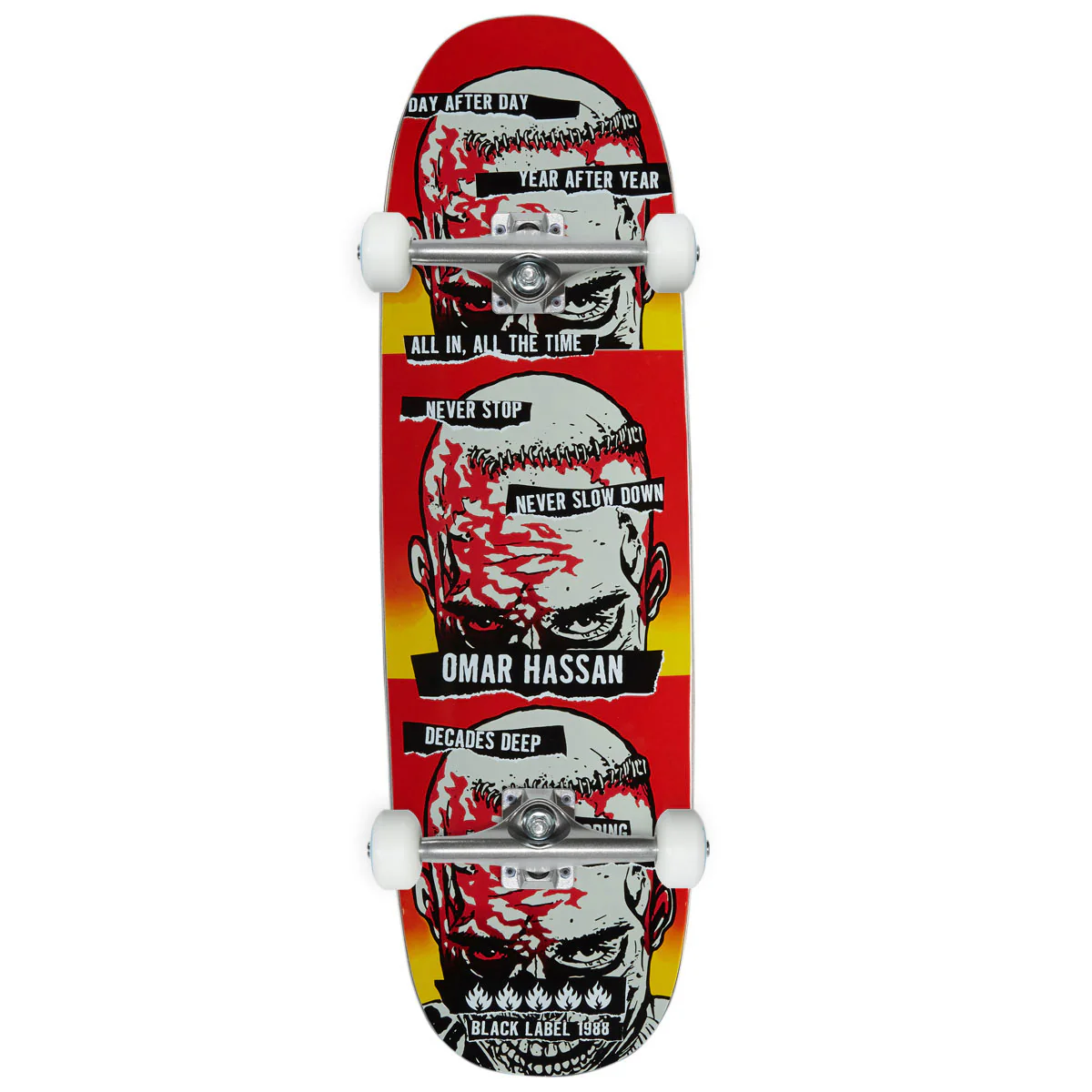 Black Label Oman Hassan Never Stop Black Widow Shape SHOF Edition Skateboard Complete - 9.25"