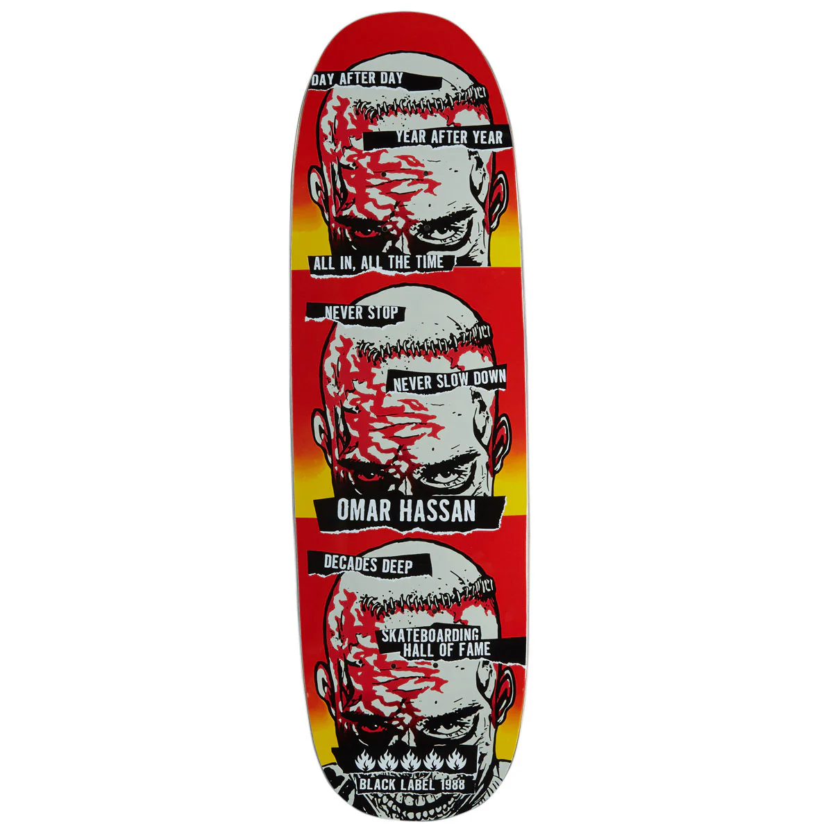 Black Label Oman Hassan Never Stop Black Widow Shape SHOF Edition Skateboard Deck - 9.25"