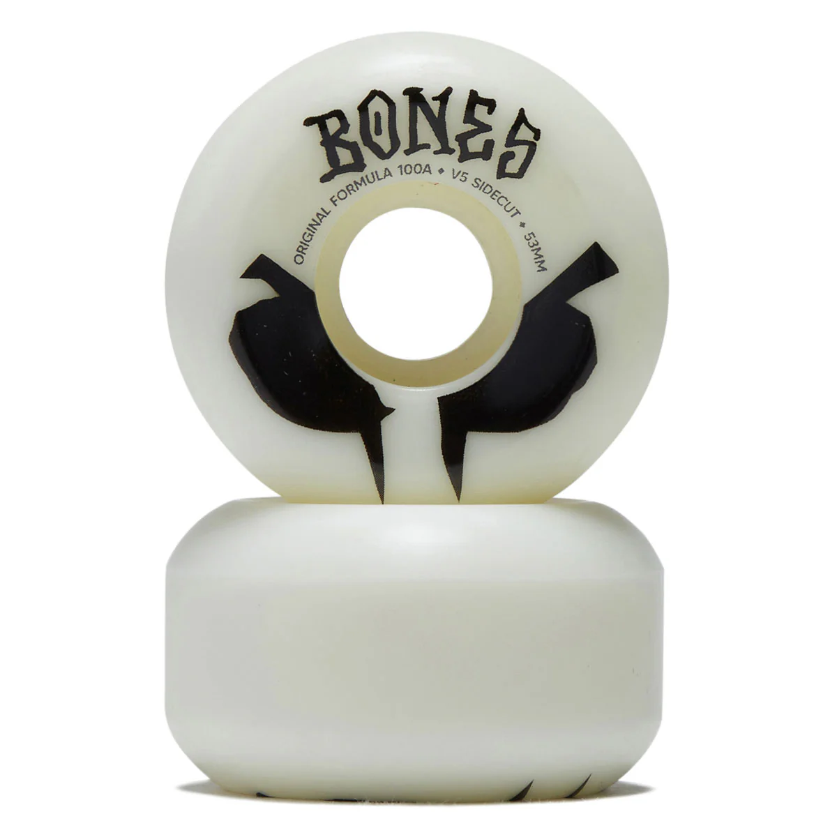 Bones 100s Sidecuts 100a V5 Sidecut Skateboard Wheels - White 2026 - 53mm - Image 2
