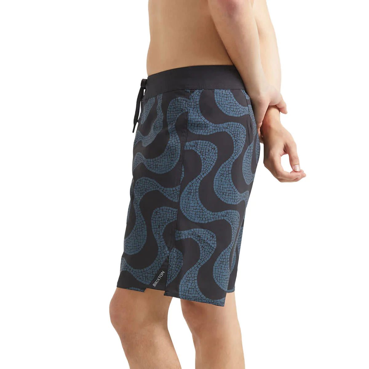 Brixton Blitz 19 Boardshorts - Black/Future Grey Warped Tile - Image 6