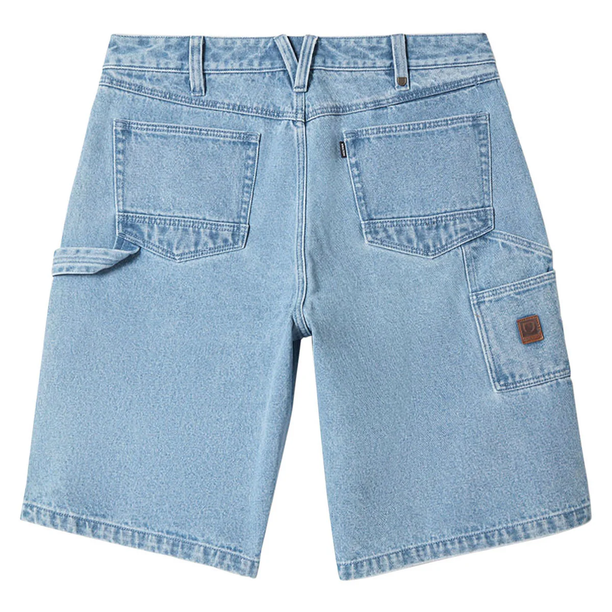 Brixton Builders Carpenter Baggy Shorts - Washed Blue Denim - Image 2