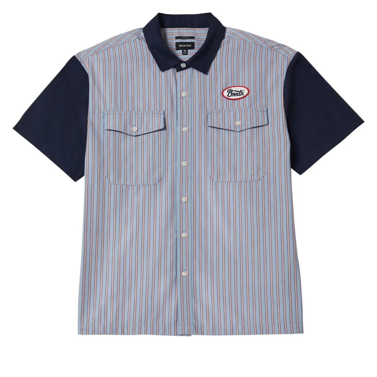 Brixton Builders Olson Shirt - Blue Aura Stripe - Image 4