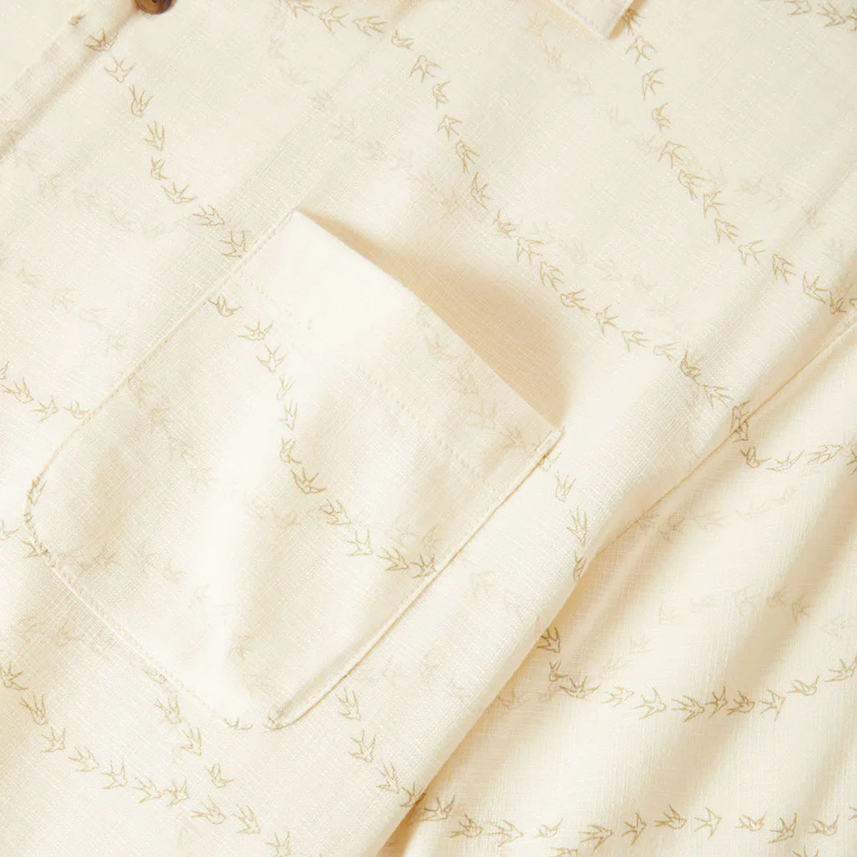 Brixton Bunker Slub Shirt - Whitecap/Black Swallows - Image 5