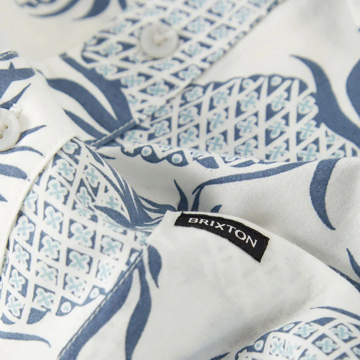 Brixton Charter Print Shirt - Off White Pineapple - Image 4