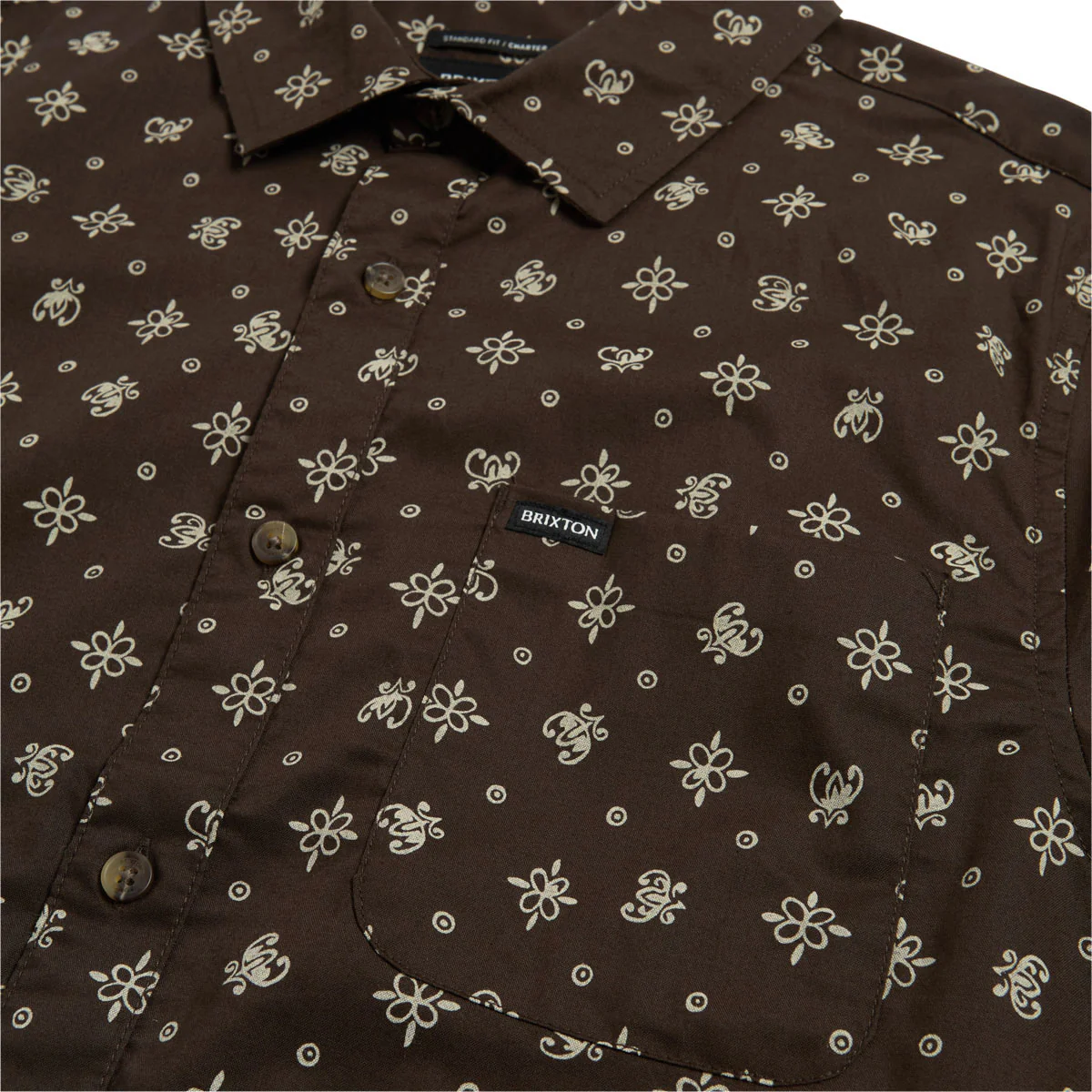 Brixton Charter Print Shirt - Walnut Brown Bandana - Image 2