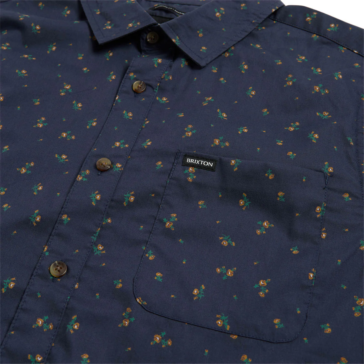 Brixton Charter Print Shirt - Washed Navy/Micro Floral - Image 2