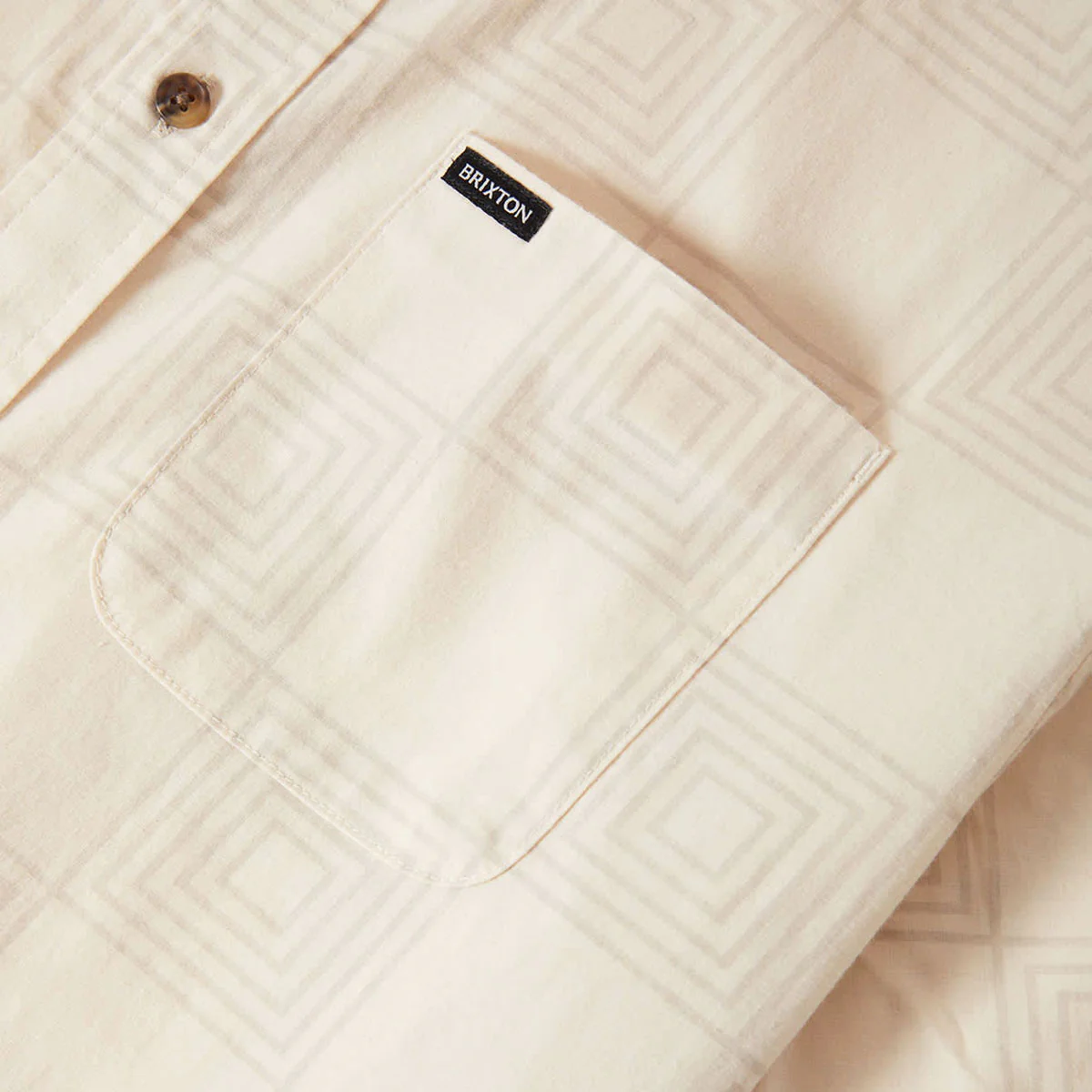 Brixton Cru Print Shirt - Whitecap/Geo Checker - Image 5