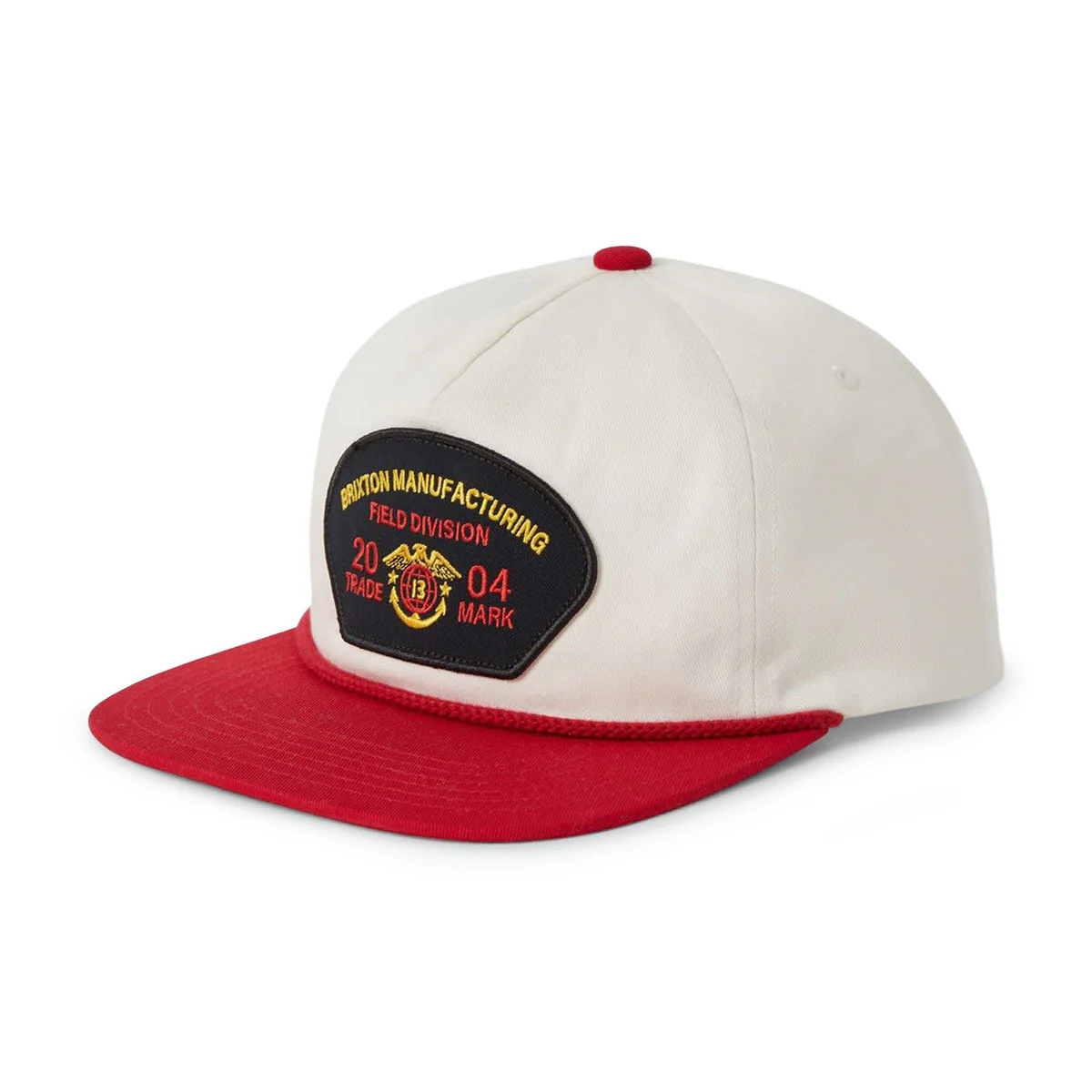 Brixton Division Np Mp Snapback Hat - Off White/Red