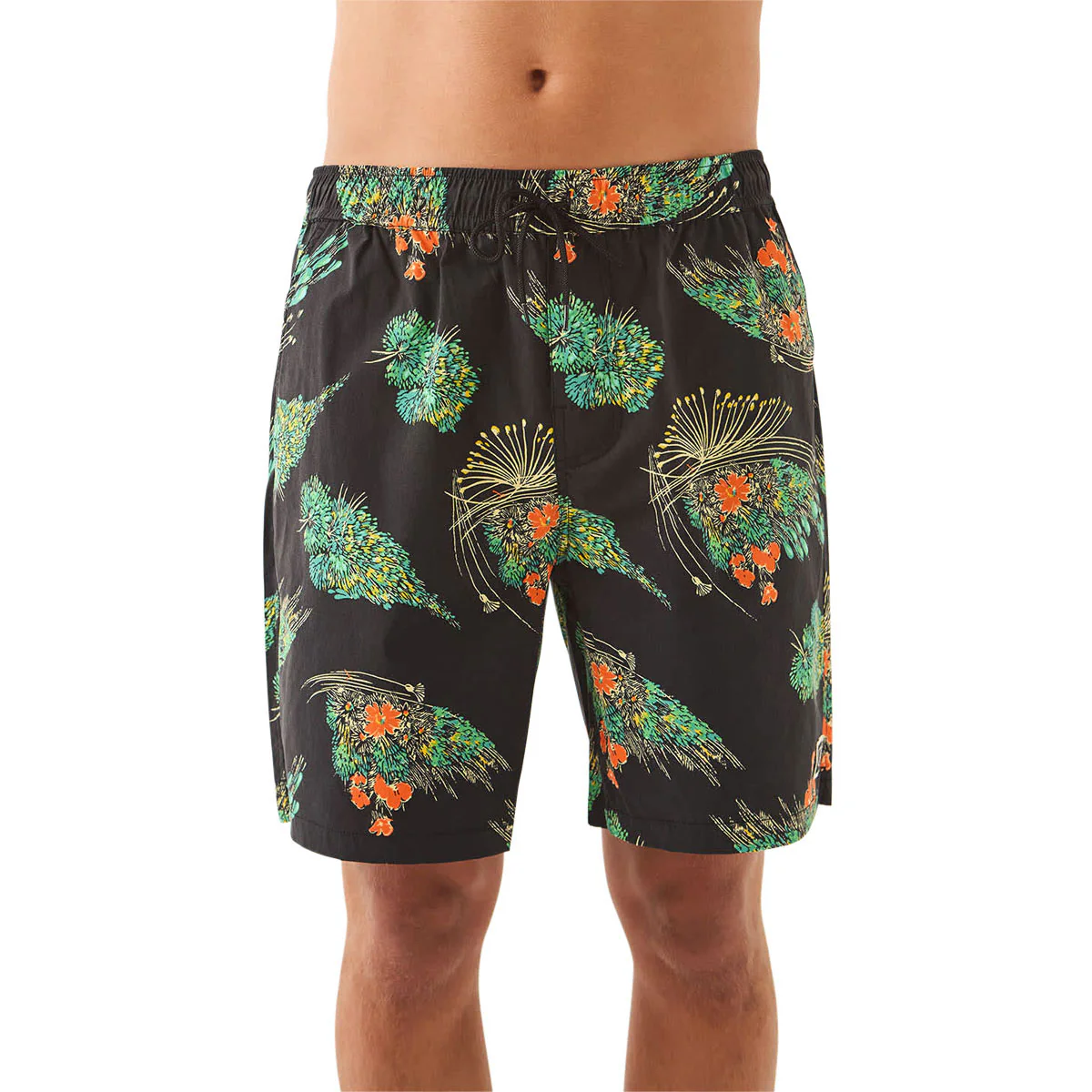 Brixton Everyday Hybrid 7" Shorts - Black Floral - Image 4