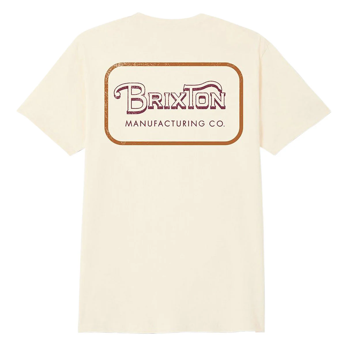 Brixton Grade T-Shirt - Cream/Burgundy/Rust - Image 2