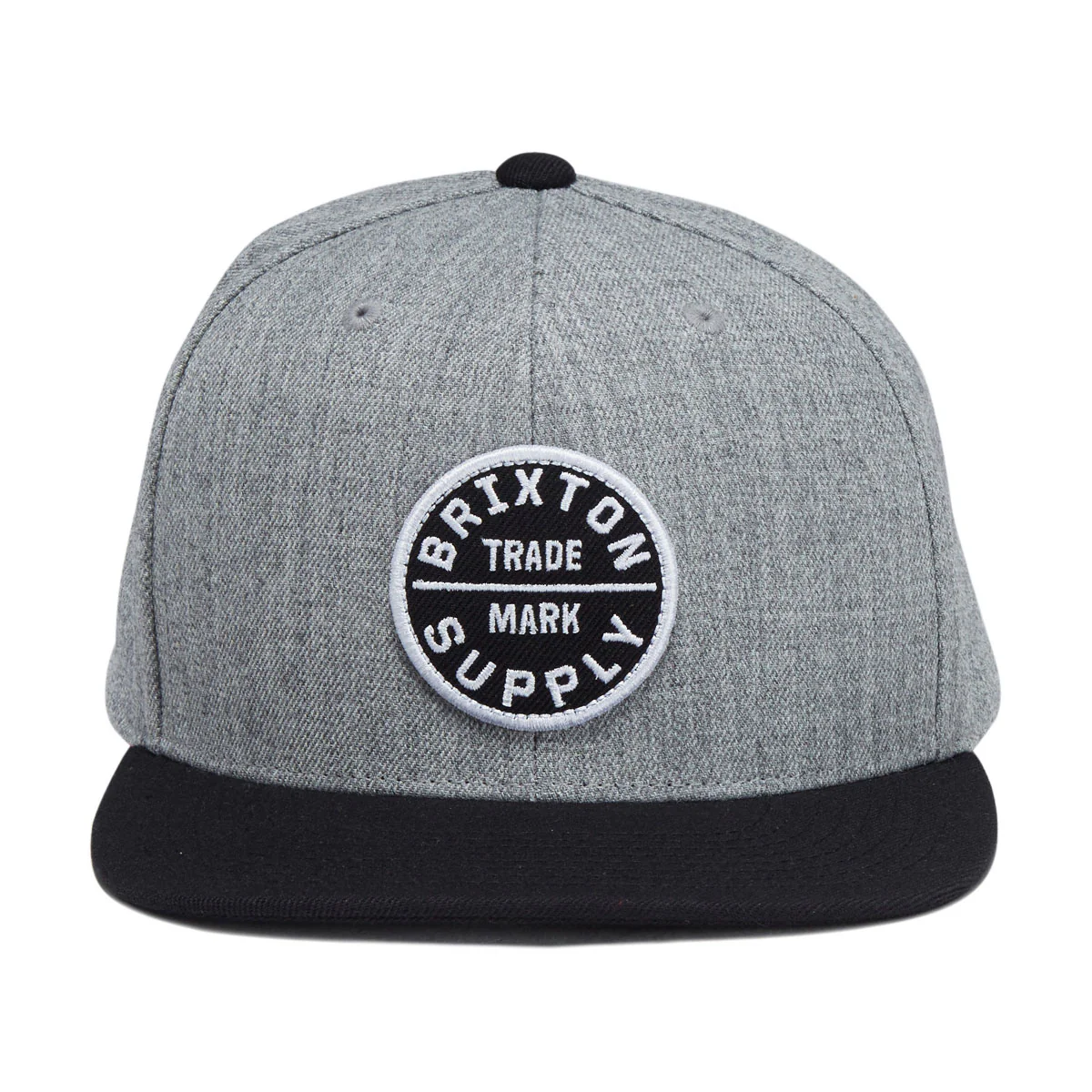 Brixton Oath III Snapback Hat - Heather Grey/Black II - Image 2