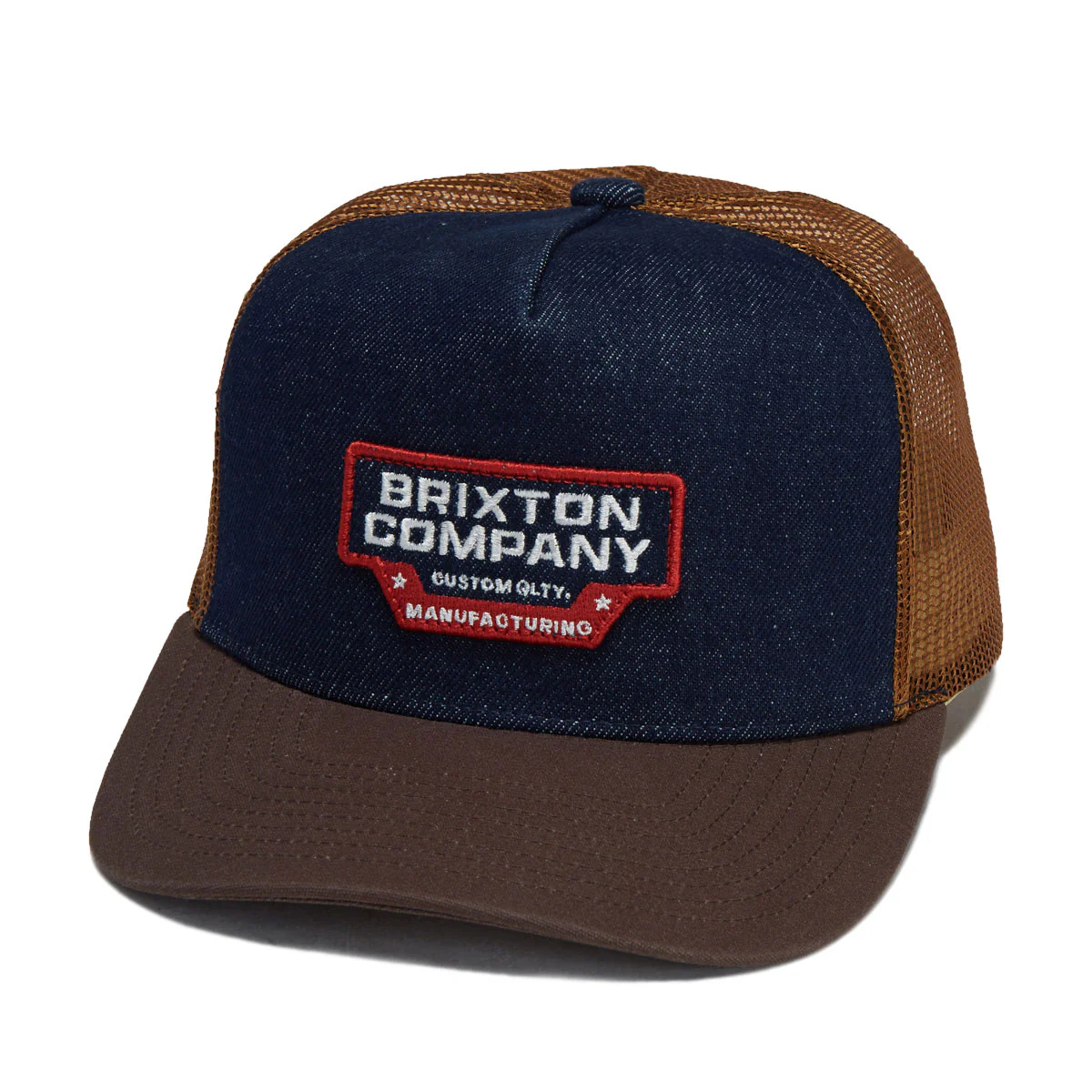 Brixton Reeves Trucker Hat - Washed Denim/Caramel