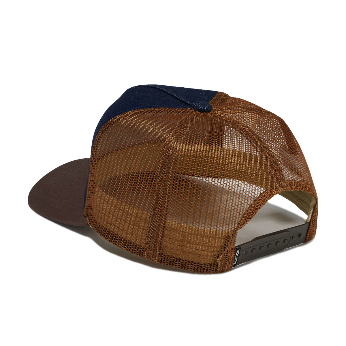 Brixton Reeves Trucker Hat - Washed Denim/Caramel - Image 2