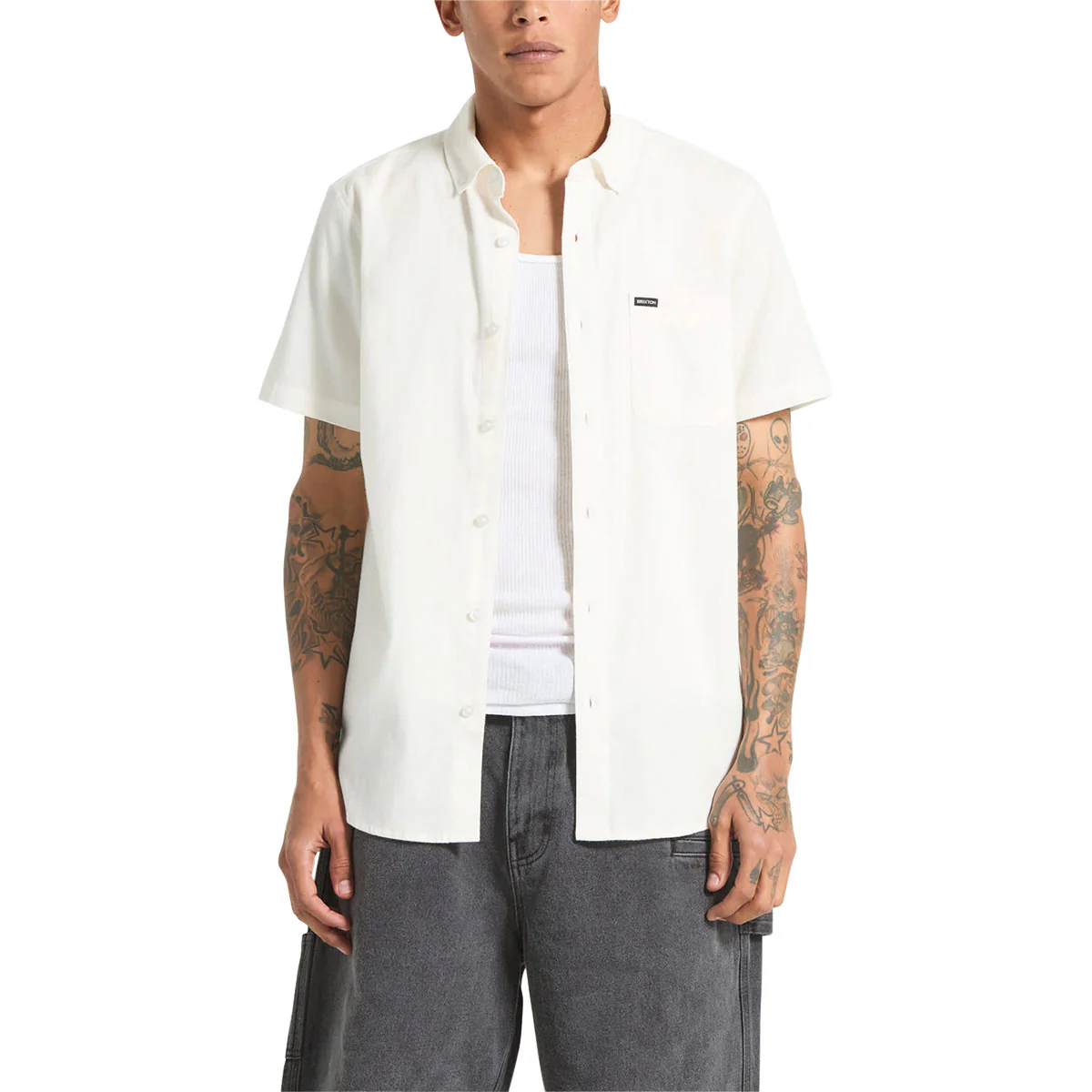 Brixton Sanford Oxford Shirt - Off White - Image 2