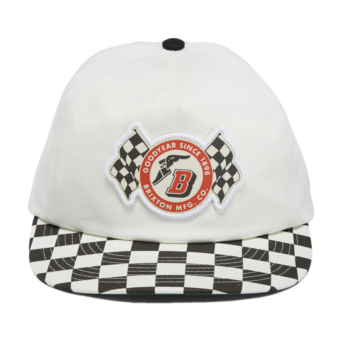 Brixton x Goodyear Speedway HP Snapback Hat - Off White - Image 2