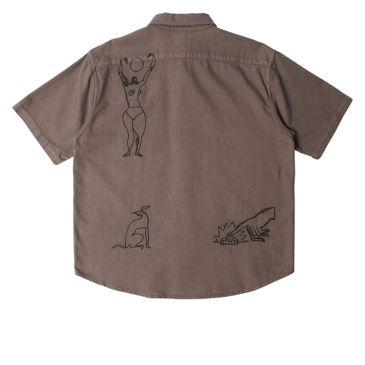By Parra Crooked Face Short Sleeve Shirt - Brown - Image 2