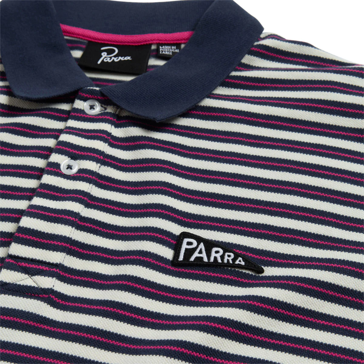 By Parra Flag Striper Polo Shirt - Purple/Pink - Image 3