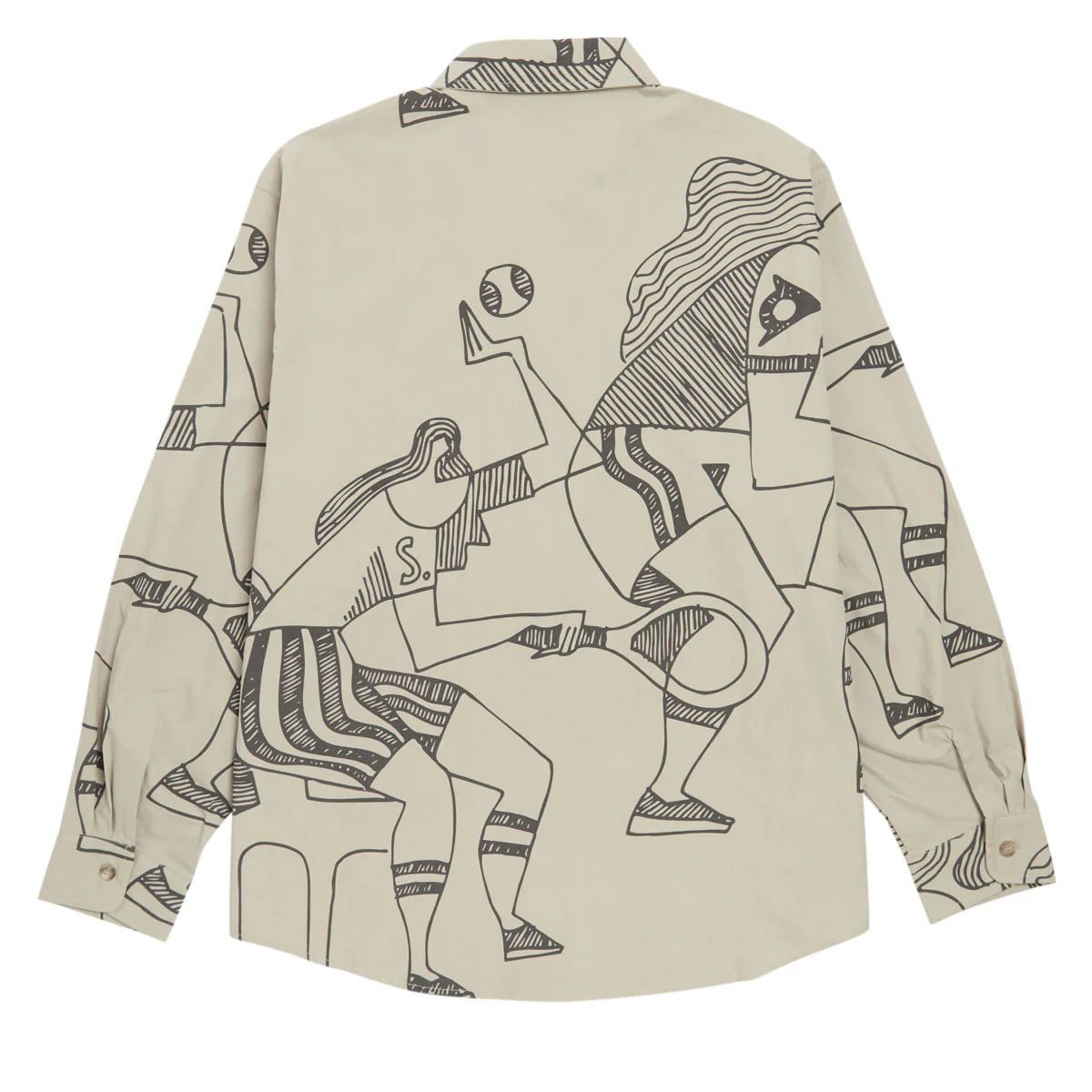 By Parra Pen Drawings Long Sleeve Shirt - Sand - Image 2