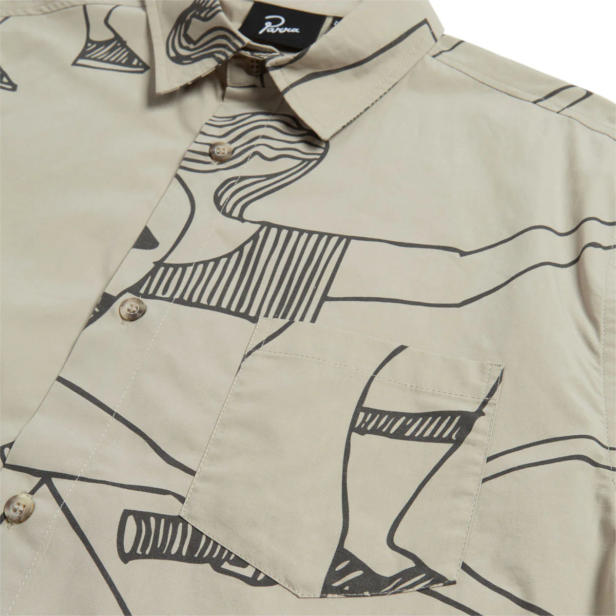 By Parra Pen Drawings Long Sleeve Shirt - Sand - Image 3