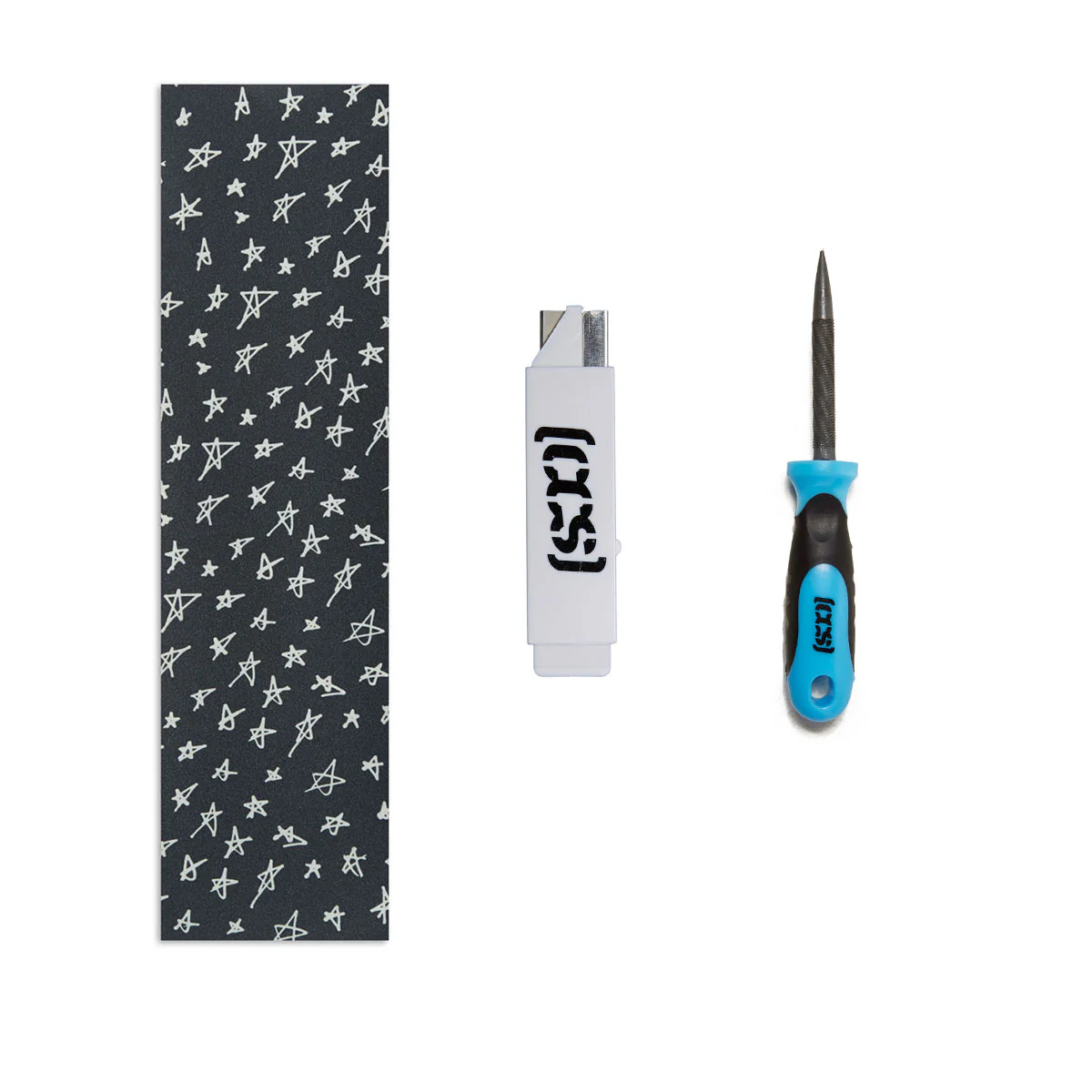 CCS All In One Grip Tape Skate Bundle - Stars Black/White