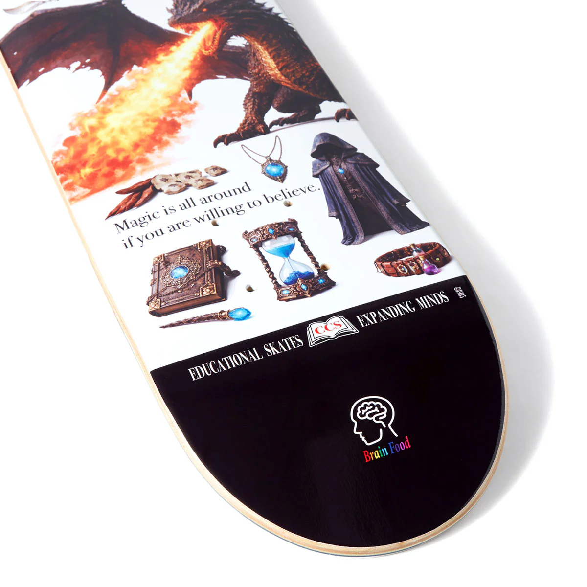 CCS Brain Food Wizardry Mini Skateboard Deck - White - Image 4