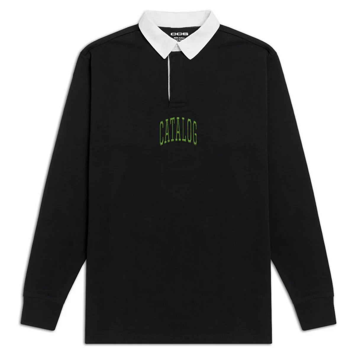 CCS Catalog Embroidered Rugby Shirt - Black