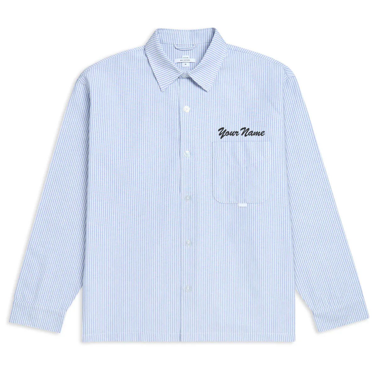 CCS Custom Embroidered Box Oxford Shirt - Blue Stripe