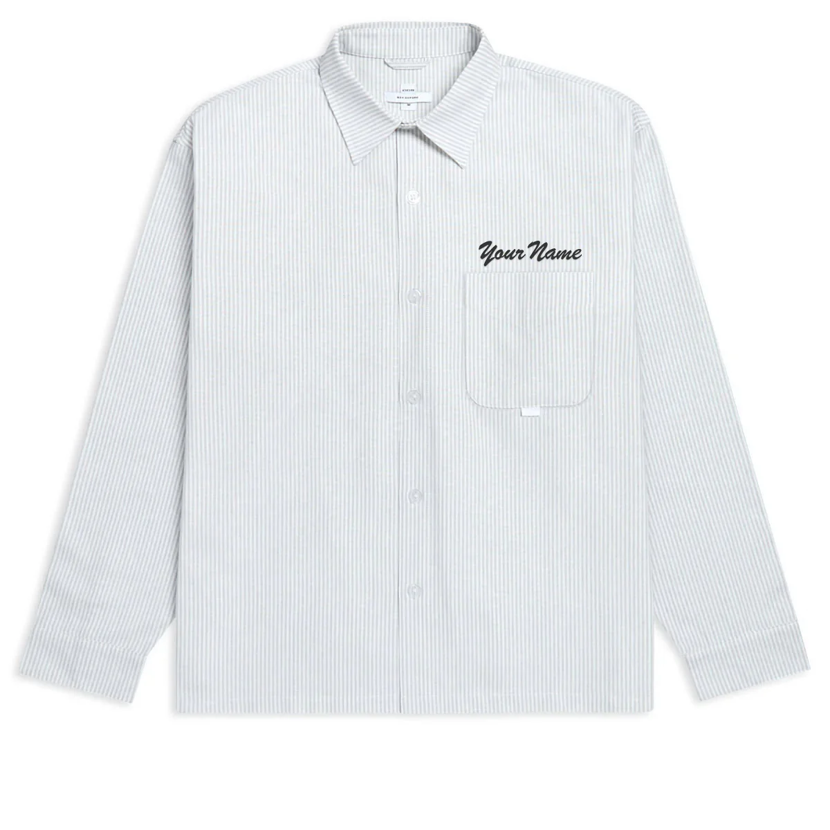 CCS Custom Embroidered Box Oxford Shirt - Grey Stripe - XXL