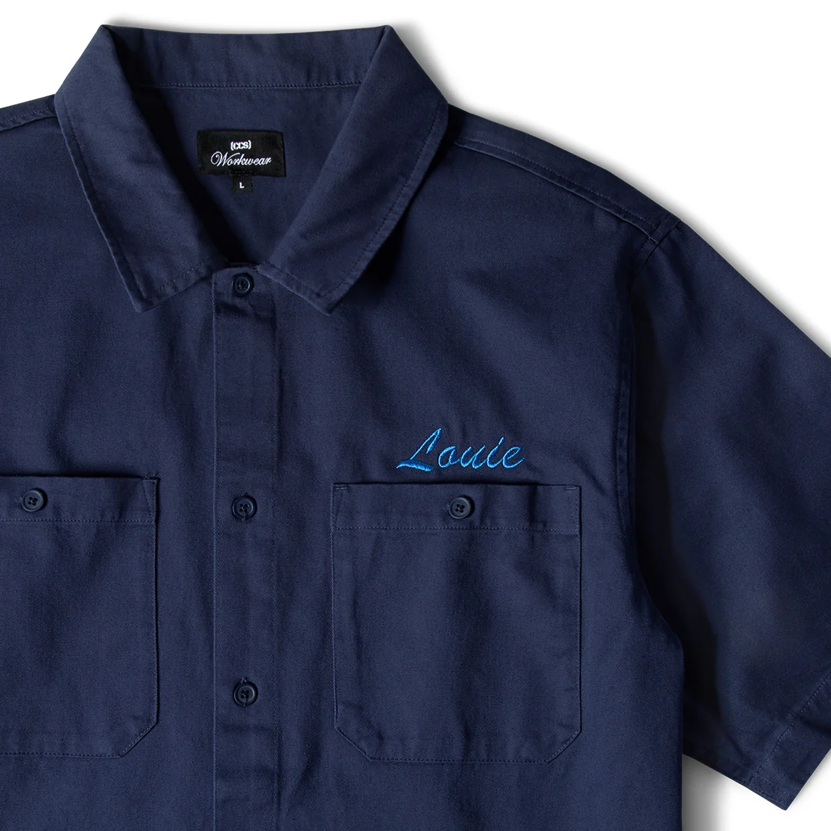 CCS Custom Embroidered Work Shirt - Navy - Image 2