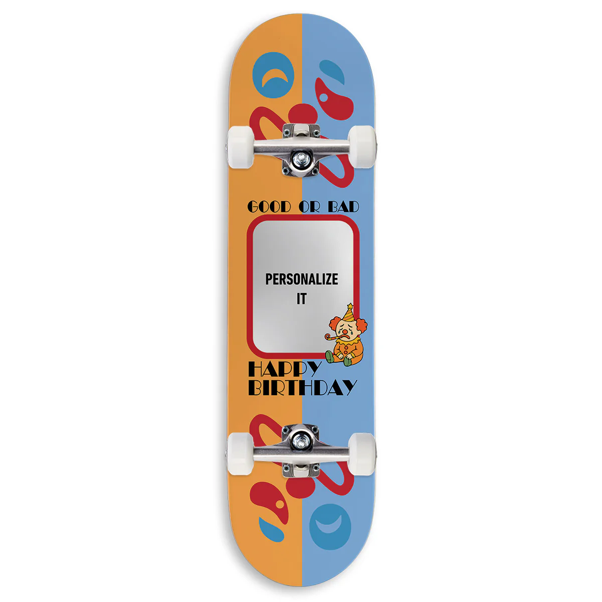 CCS Customs Birthday Skateboard Complete - Sad Clown - 8.125"