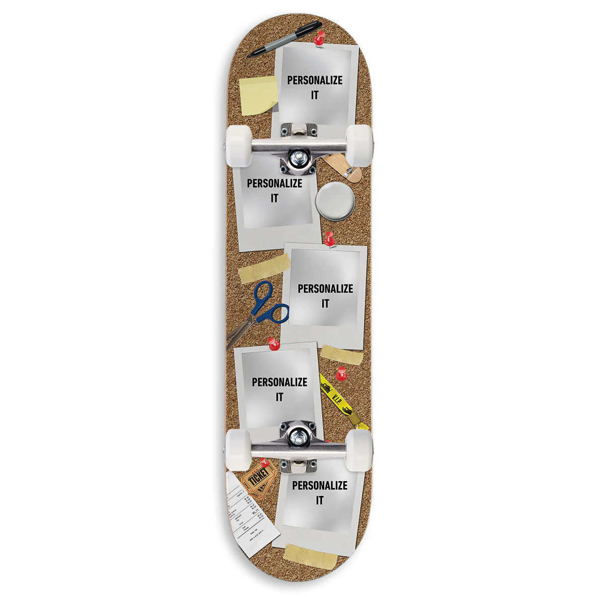 CCS Customs Photo Moments Skateboard Complete - Corkboard - 8.375"
