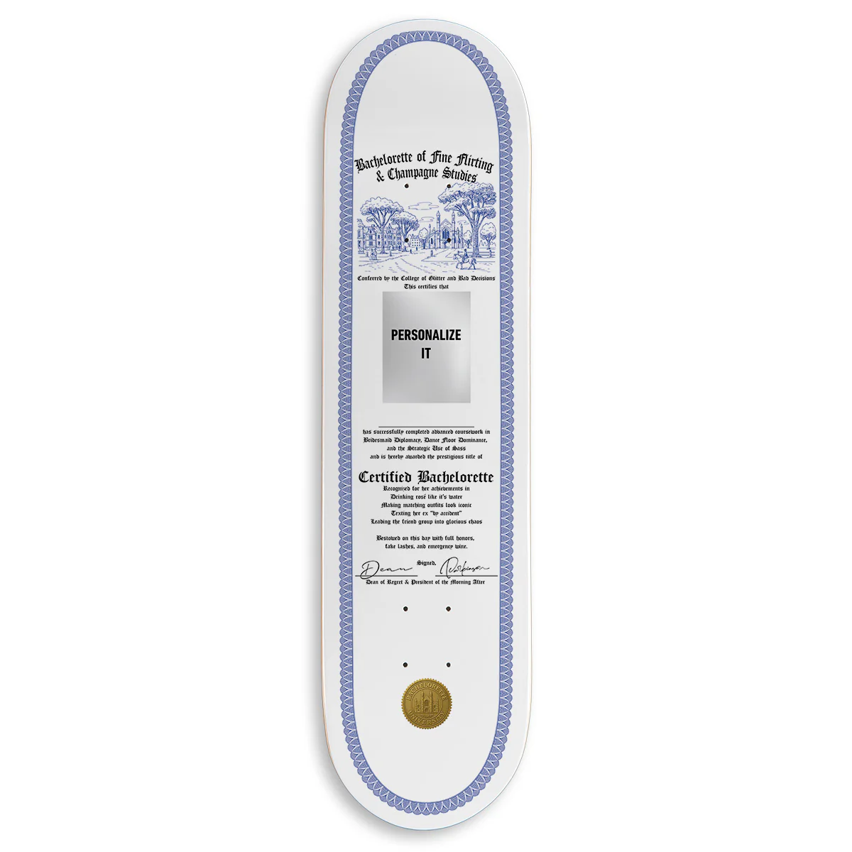 CCS Customs Together Skateboard Deck - Bachelorette Certificate