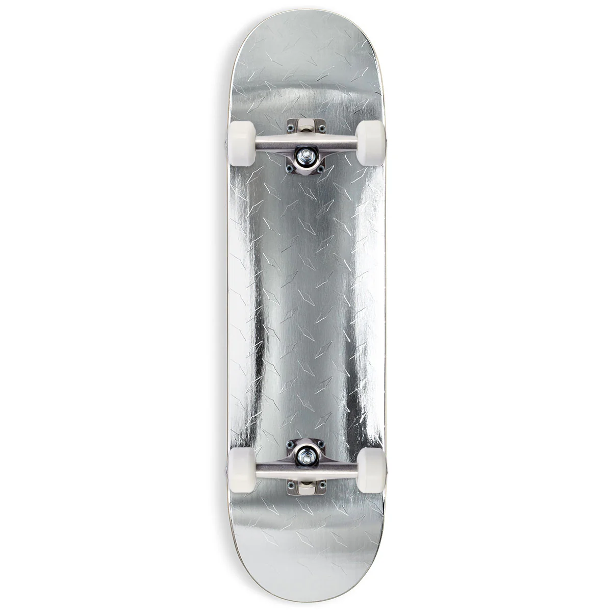 CCS Diamond Plate Embossed Skateboard Complete - Silver Foil - 7.75"
