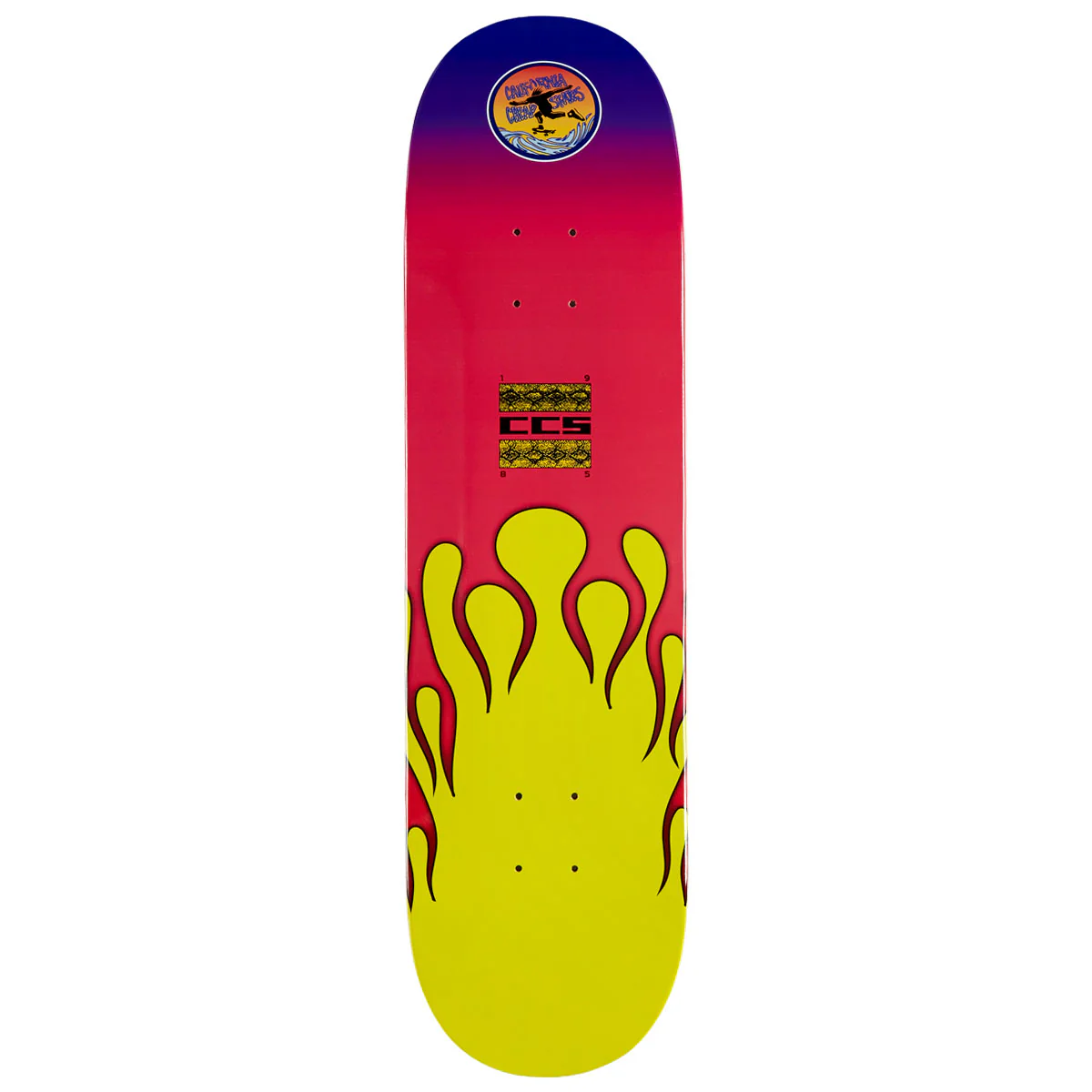 CCS Flame Surfer Skateboard Deck - Multi - 7.50"