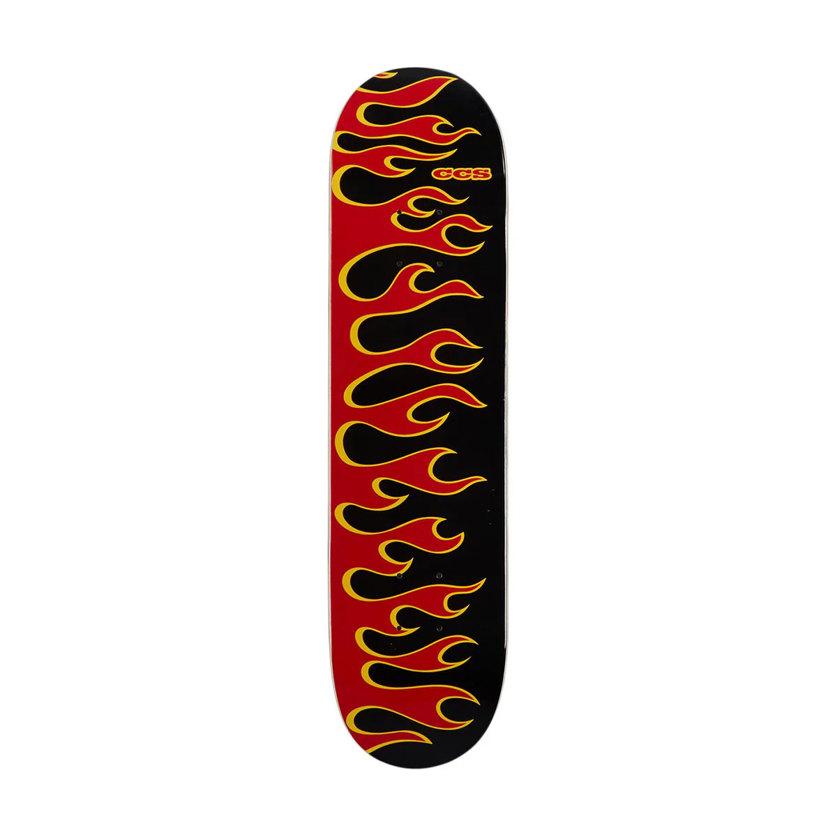 CCS Flames Mini Skateboard Deck - Black/Red