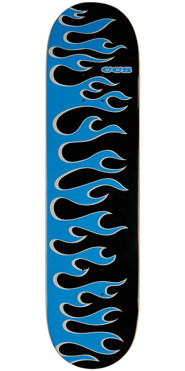 CCS Flames Skateboard Deck - Black/Blue - 7.75"