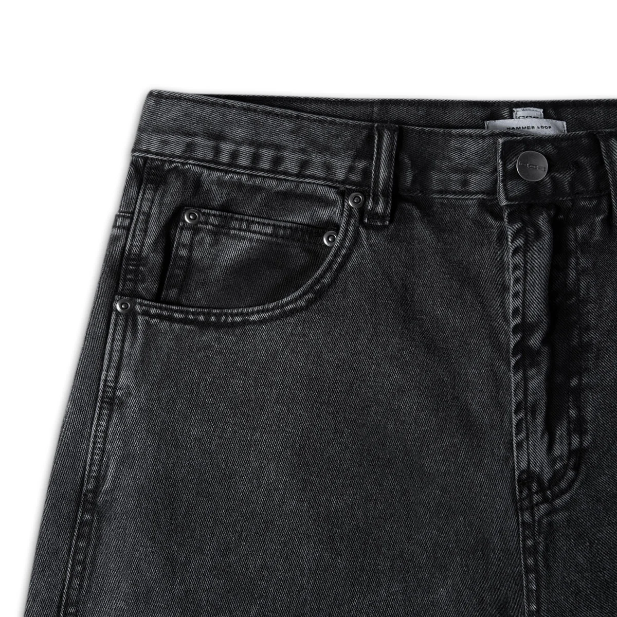 CCS Hammer Loop Jean Shorts - Acid Wash Black - Image 6